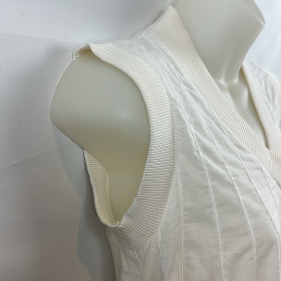 Anthropologie Ashish N Soni Poplin Babydoll Swing White Sleeveless Top Size S - Picture 9 of 14